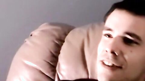 Thick throbbing cock amateur jerks off in homemade solo