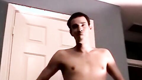 Thick throbbing cock amateur jerks off in homemade solo