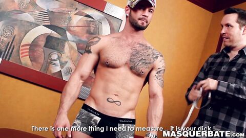 Hunky tattooed homo Manuel Deboxer masturbates solo