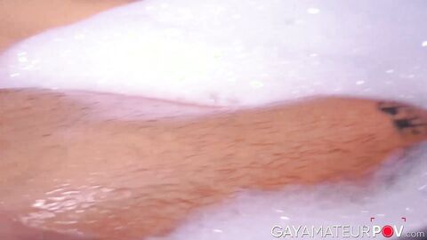 Muscular inked Vikko Vigo stroked his gigantic cock while gripping his hefty trimmed