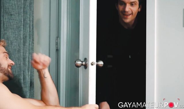 Hottie Gabriel Clark banged his buddy Joel Grayson after he got caught jerking off on