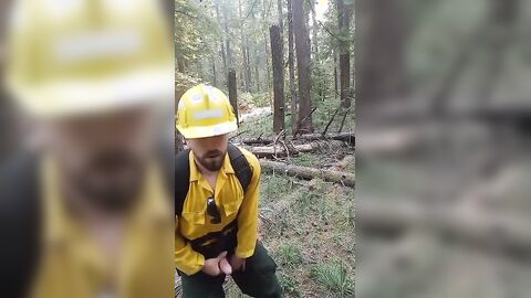 Wildfire Worker's Outdoor Masturbation Solo