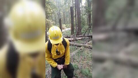 Wildfire Worker's Outdoor Masturbation Solo