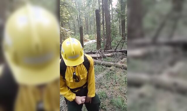 Wildfire Worker's Outdoor Masturbation Solo