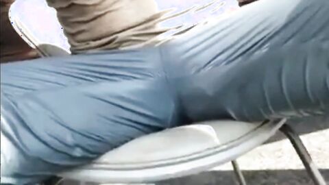 Public Masturbation: Airport Pee and Cum
