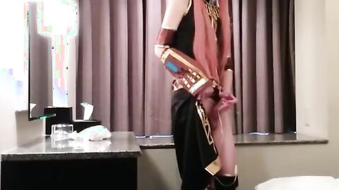 Asian Crossdresser Cums Cosplaying