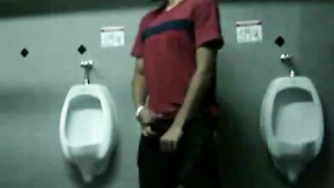 Public Handjob in a Restroom by Bigcockflasher