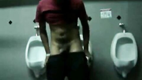 Public Handjob in a Restroom by Bigcockflasher