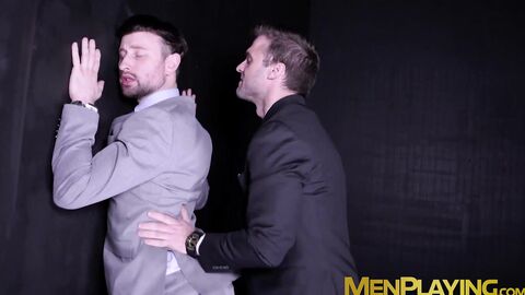 Sexy Drew Dixon barebacked hard while wearing suit and a tie