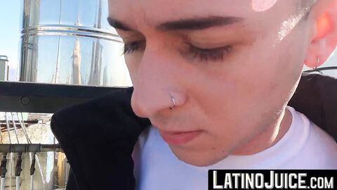 LatinoJuice.com - Leo Blue & Dimitri Star - Latino babe Dimitri Star gobbles Leo Blue