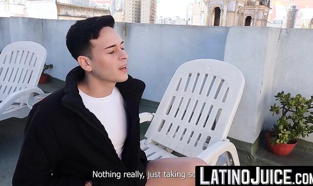 LatinoJuice.com - Leo Blue & Dimitri Star - Latino babe Dimitri Star gobbles Leo Blue