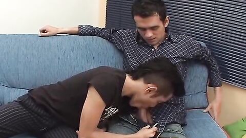 Horny latin twink Tito wrapped his lips around Darmians cock