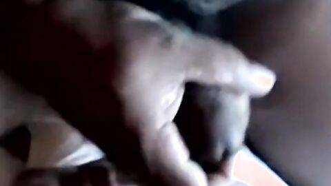 Chubby man receives cum in mouth in interracial threesome