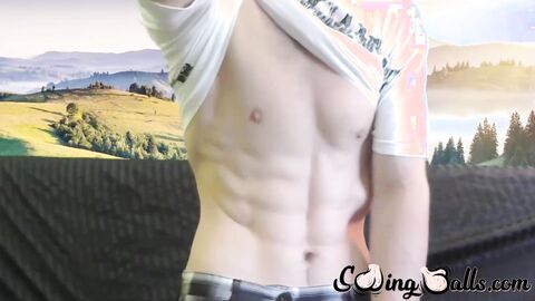 Nice bodied Zack Randall twerks in front of us before autofellatio