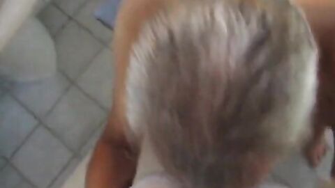 Older Man Gives Blowjob to Amateur Crossdresser