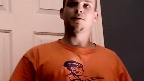 Chubby amateur makes himself hard and masturbates vigorously