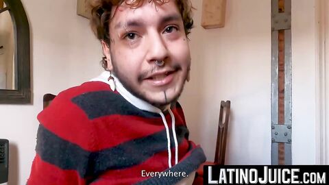 LatinoJuice.com - Milo Star & Chiwi Black - Pierced stud Chiwi Black swallows Latino