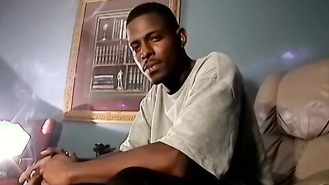 Handsome ebony deviant Joey masturbates before cumming