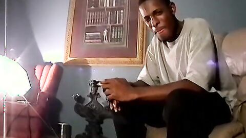 Handsome ebony deviant Joey masturbates before cumming