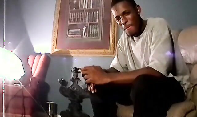 Handsome ebony deviant Joey masturbates before cumming