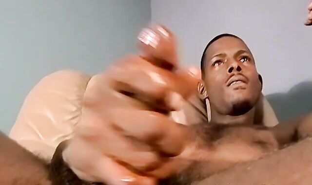 Handsome ebony deviant Joey masturbates before cumming