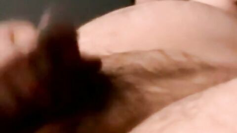 Inked amateur with chubby body jerks himself off and cums