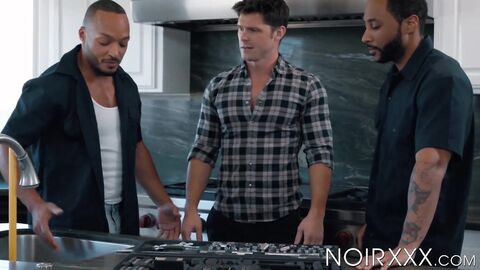 Hung Devin Francos ass hole gets filled with pulsating black penises