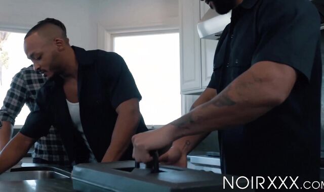 Hung Devin Francos ass hole gets filled with pulsating black penises