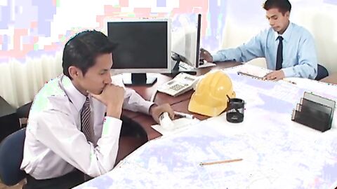Two cock hungry Latino twinks screwing at the office