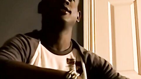 Black amateur strips and masturbates into an intense orgasm