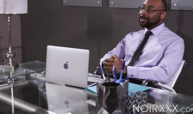 My smoking hot boss Ray Diesel made me slurp his big black cock prior to our anal sex