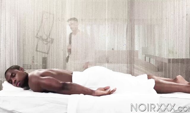 BBC massage with DeAngelo Jackson escalated to hardcore anal sesh