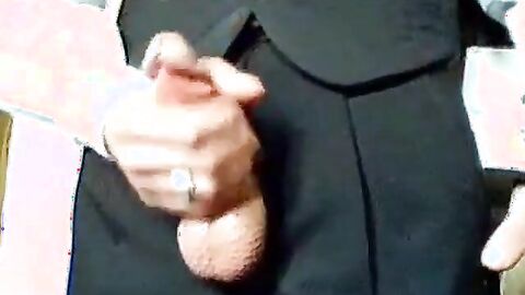 Amateur Daddy Stroking Hard in a Suit