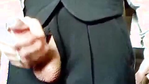 Amateur Daddy Stroking Hard in a Suit