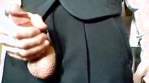 Amateur Daddy Stroking Hard in a Suit