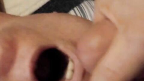 Daddy gets throat fucked and mouth full of cum by big cock