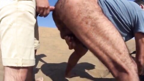 Bareback Outdoor Fun with a Stranger on a Dune