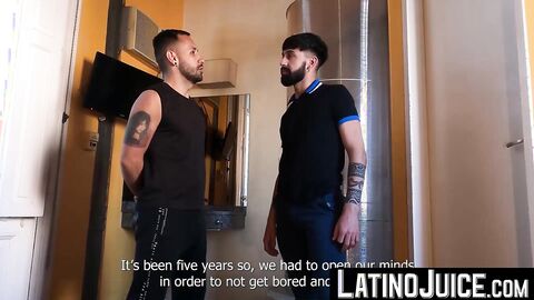 LatinoJuice.com - Milo & Gustavo - Bearded Latino Gustavo riding tattooed homo Milo b