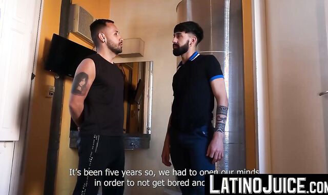LatinoJuice.com - Milo & Gustavo - Bearded Latino Gustavo riding tattooed homo Milo b