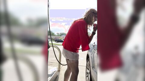 Crossdresser Fun at the Gas Station