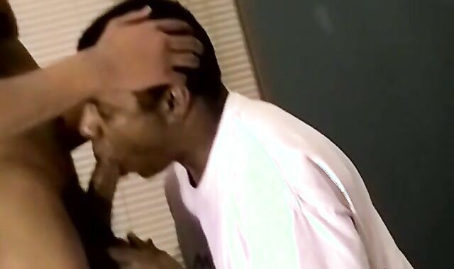 Straight deviant shows off BBC before getting blowjob
