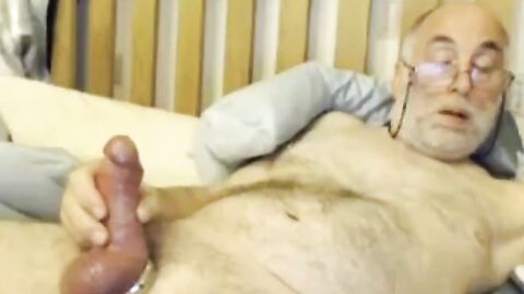 Big-Cock Bear Grandpa Strokes Solo