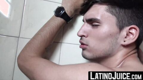 LatinoJuice.com - Ross - Slender gay Ross stuffed his mouth with an enormous cock for