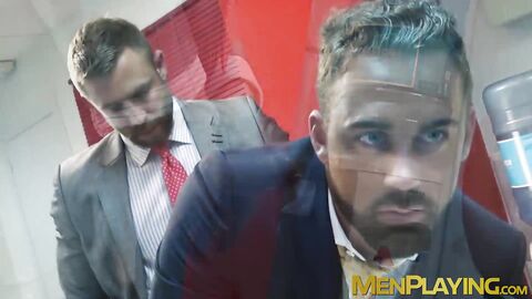 Wild man in suit Logan Moore rimmed and doggystyle pounded