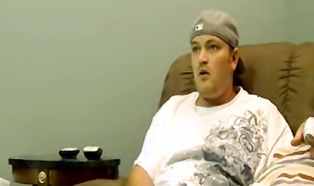 Horny gay guy dick spanks fat ass before wanking up to cum