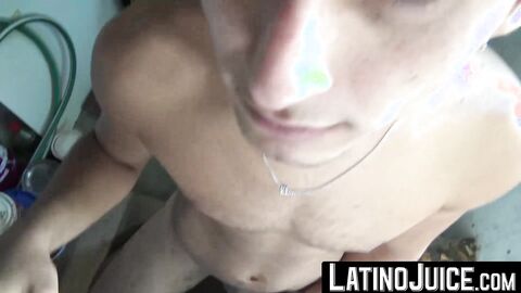 LatinoJuice.com - Cain - Long haired employee Cain bred hard after jerking his long d