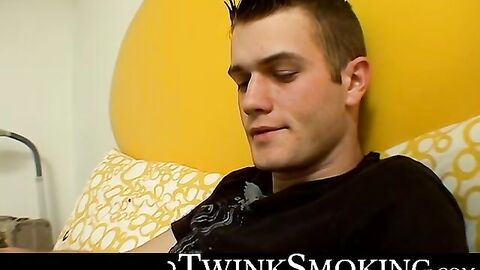 Chainsmoker Bryce Corbin lights up his favorite smoke and starts jerking off