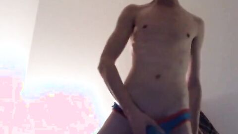 Skinny Blonde Danish Twink Edging and Cumming on Cam