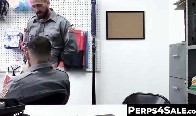 Perps4Sale.com - Straight inked suspect rimmed and pounded deep by horny security