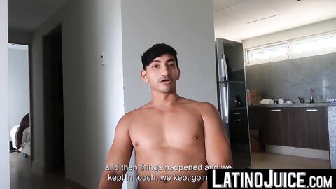 LatinoJuice.com - Curly Joe Dave masturbates his boyfriend and stepdads huge cocks at